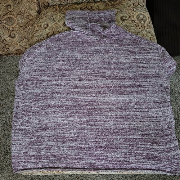 EUC Barefoot Dreams Cozychic Funnel Neck Pullover Red Wine Marled Oversized OS - Picture 13 of 14